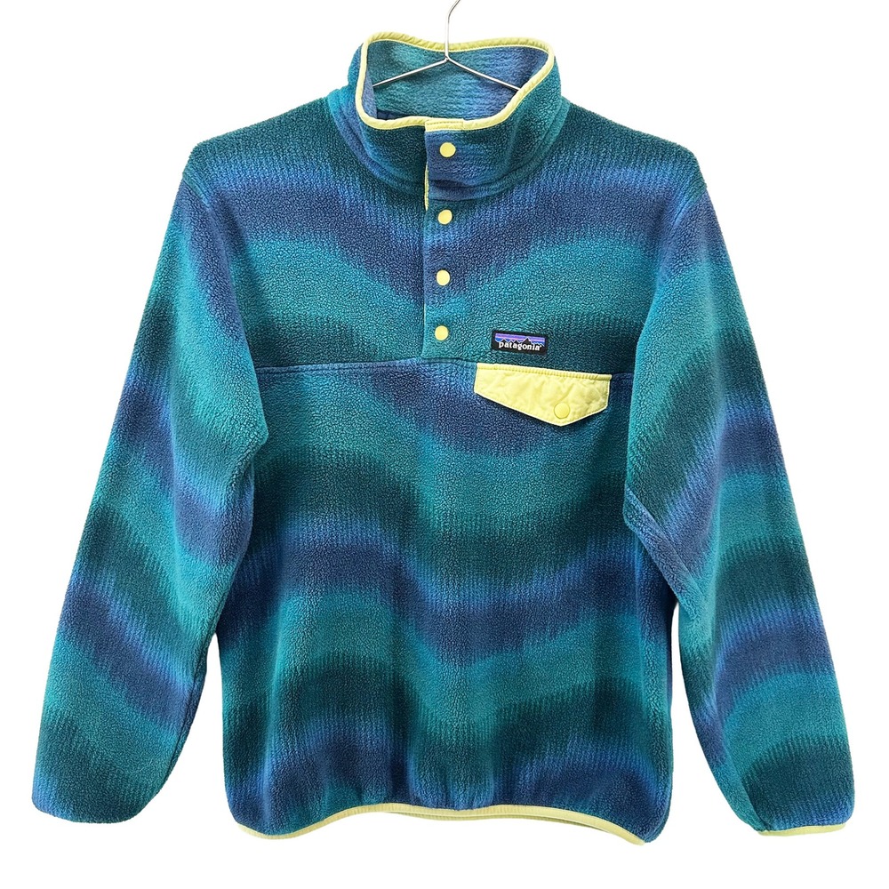 PATAGONIA Rare Lightweight Synchilla Snap-T Fleece Pullover • Small • blue green